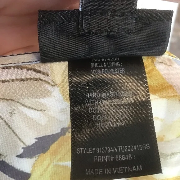 ENFOCUS Women’s Navy Yellow Floral Long Sleeve Chiffon V-neck Maxi Dress 14W - Picture 8 of 8